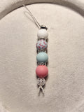 Floral silicone bead key, bag, drink bottle charm