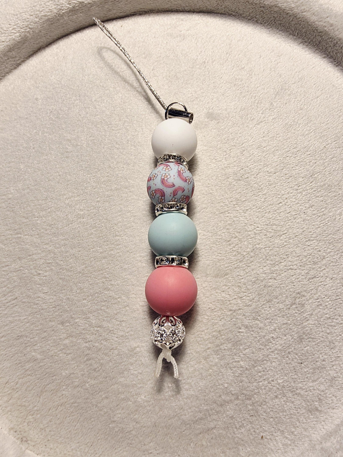Floral silicone bead key, bag, drink bottle charm