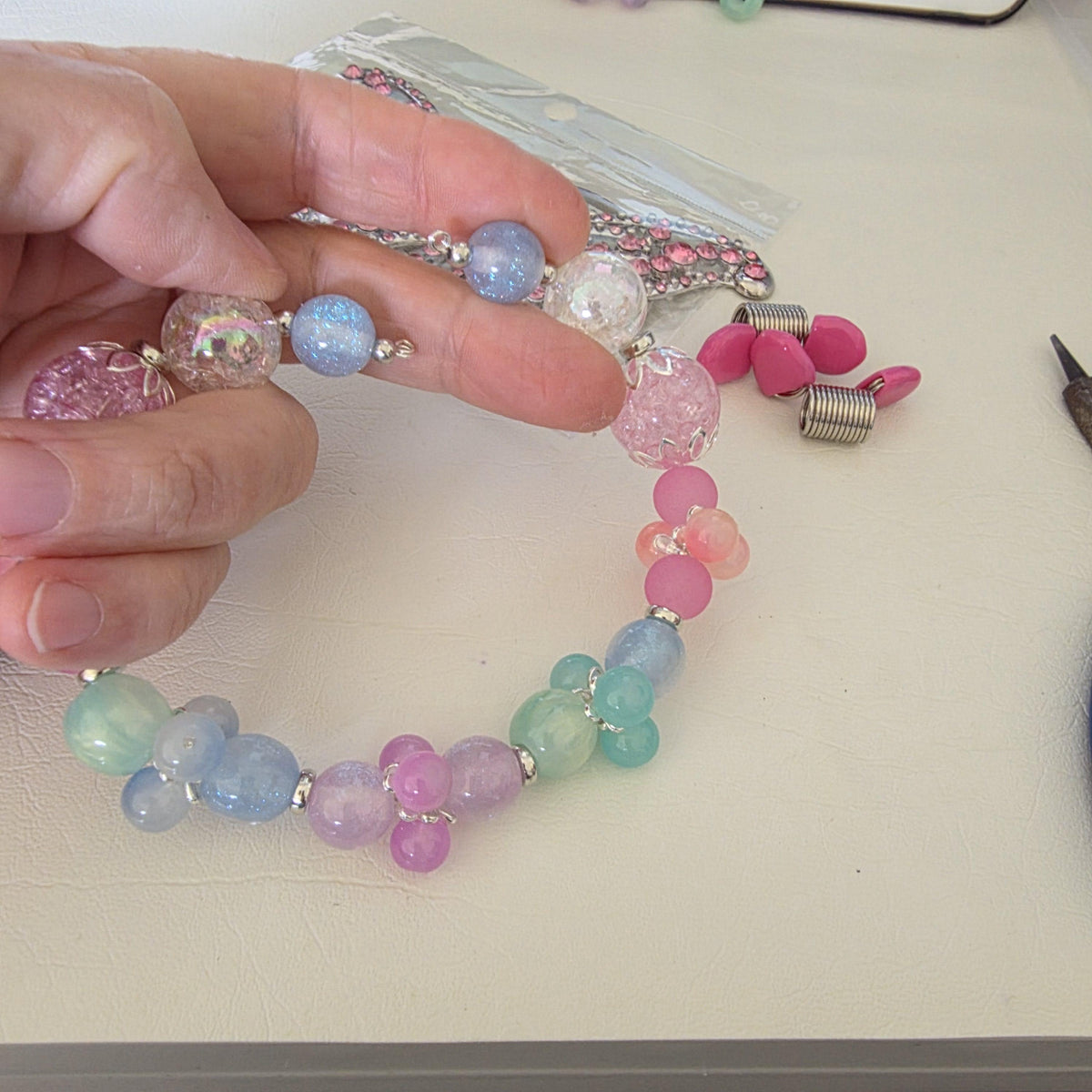 Pastel Butterfly Car Hanger | Handmade Rear View Mirror Charm | One of a Kind Car Accessory | Crystal Butterfly Decor