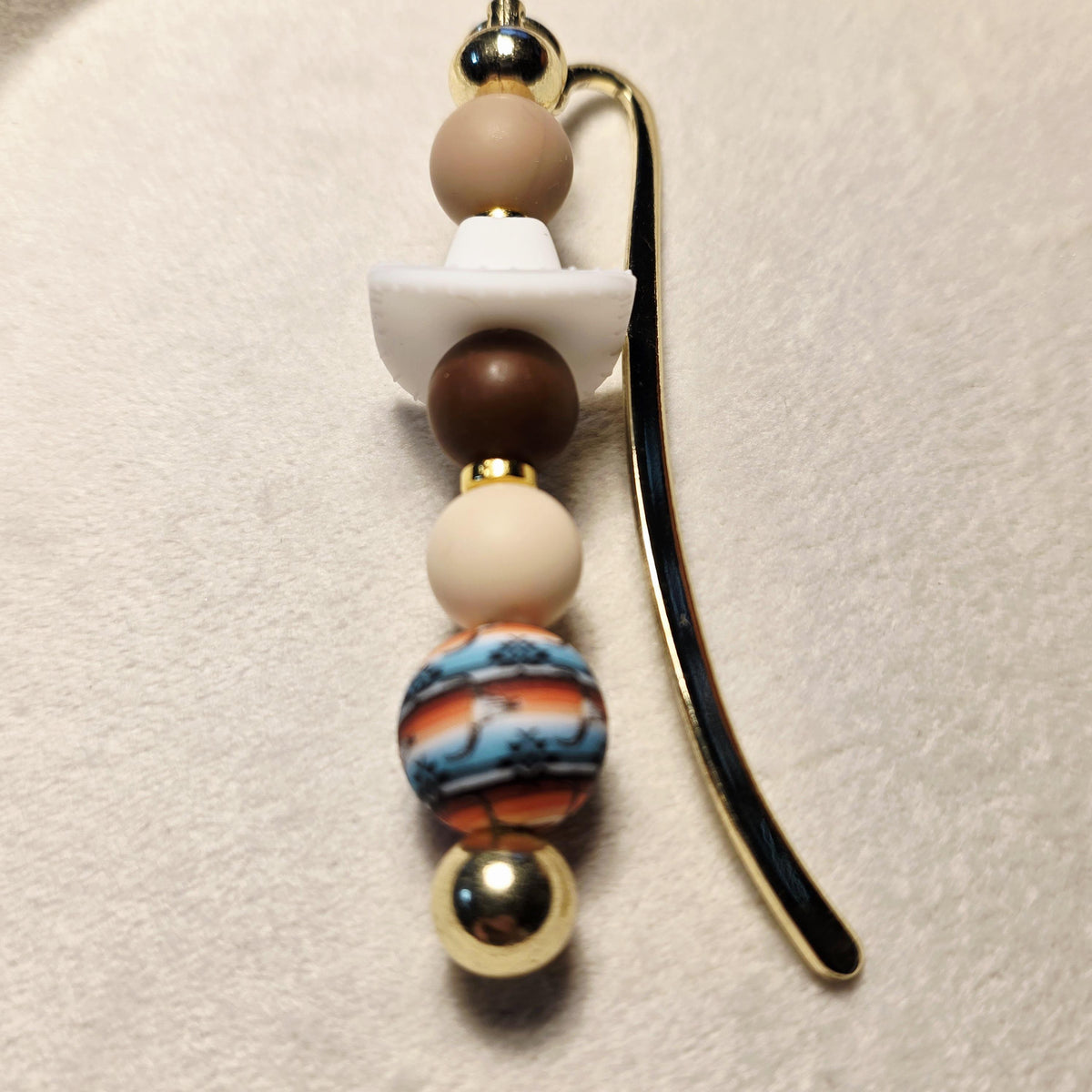 Western Beaded Bookmark | Neutral Boho Bookmark | Handmade for Book Lovers