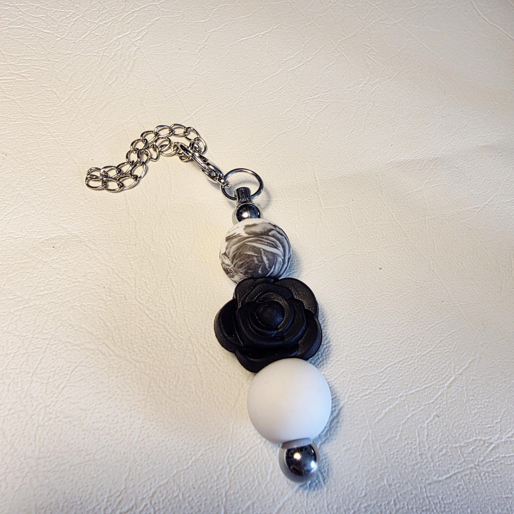 Black & White Silicone Charm | Handmade Keychain | Water Bottle Charm | One of a Kind