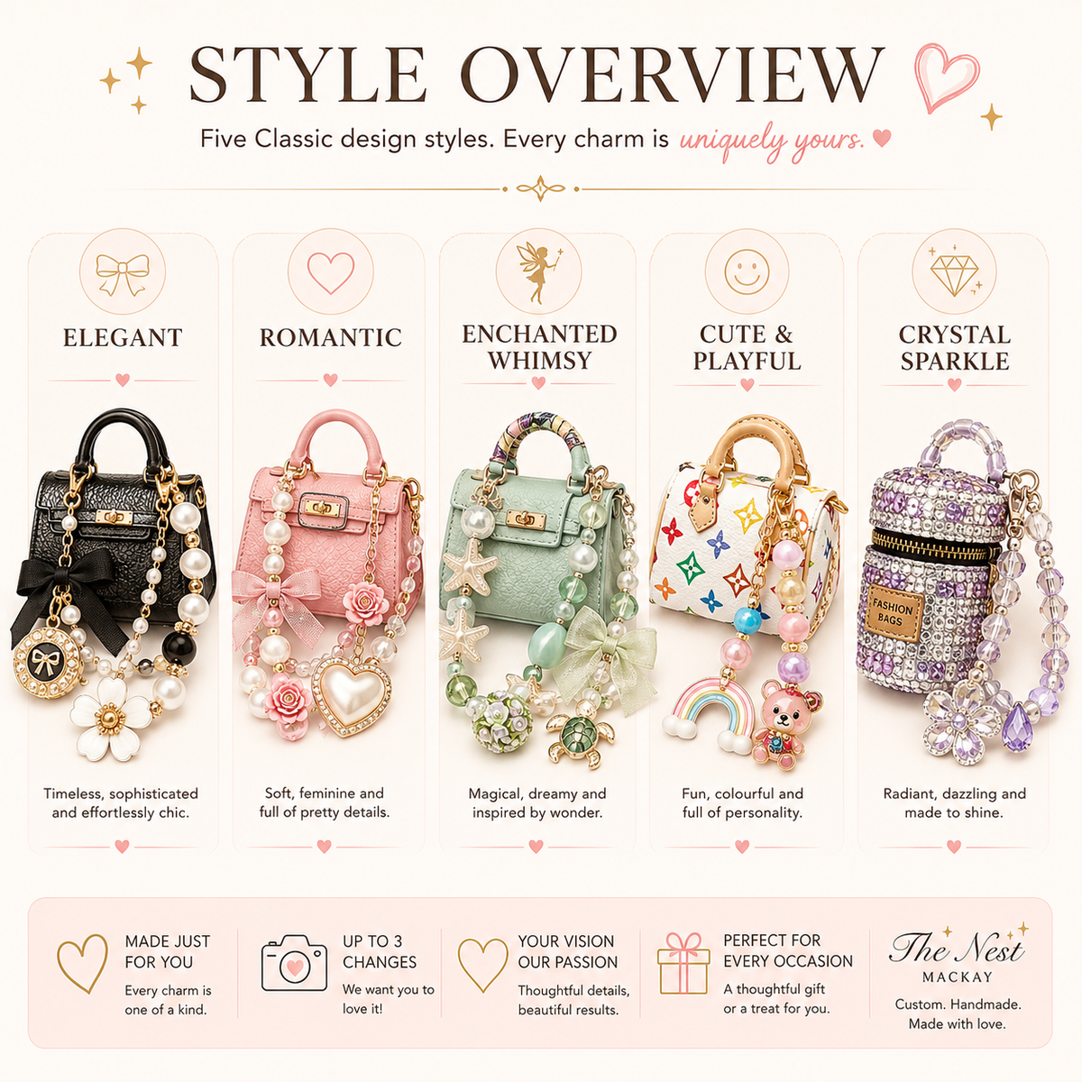 Personalised Classic Mini Bag & Charm