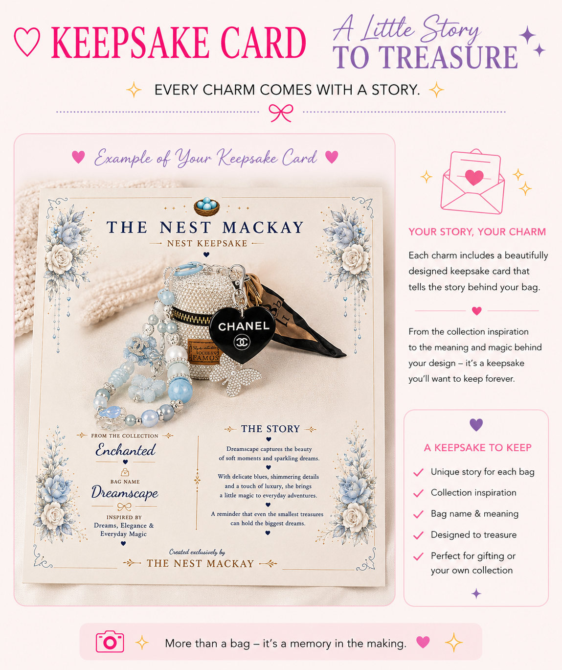 Personalised Classic Mini Bag & Charm