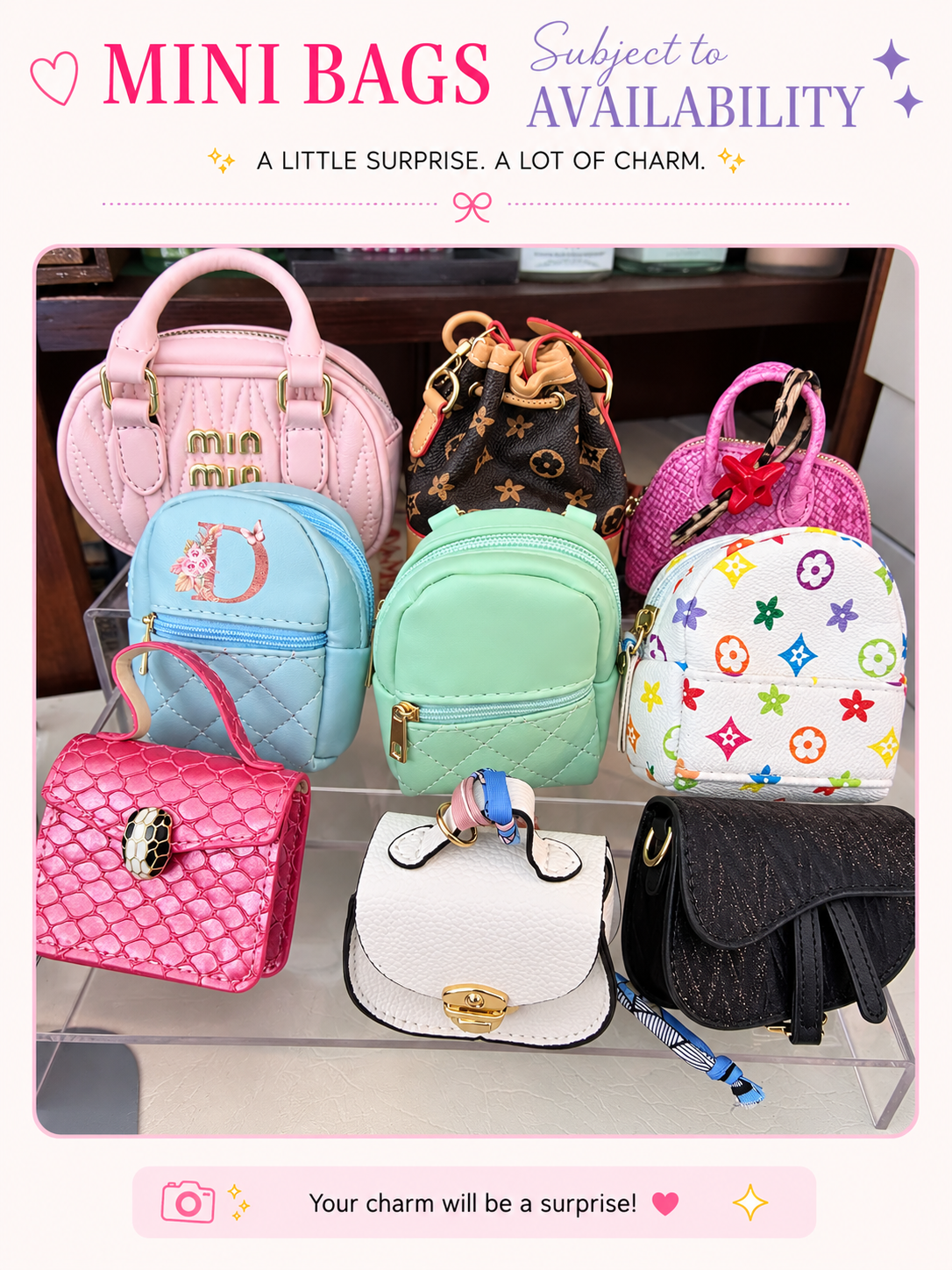 Personalised Classic Mini Bag & Charm